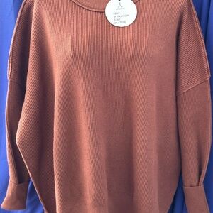 Elegant Cowl Neck Sweater in Rich Brown